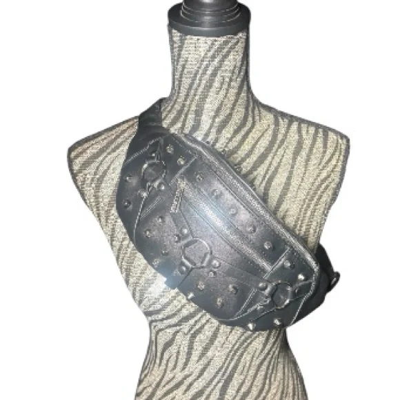 Killstar Black Studded Harness Fanny Pack - Picture 3 of 6